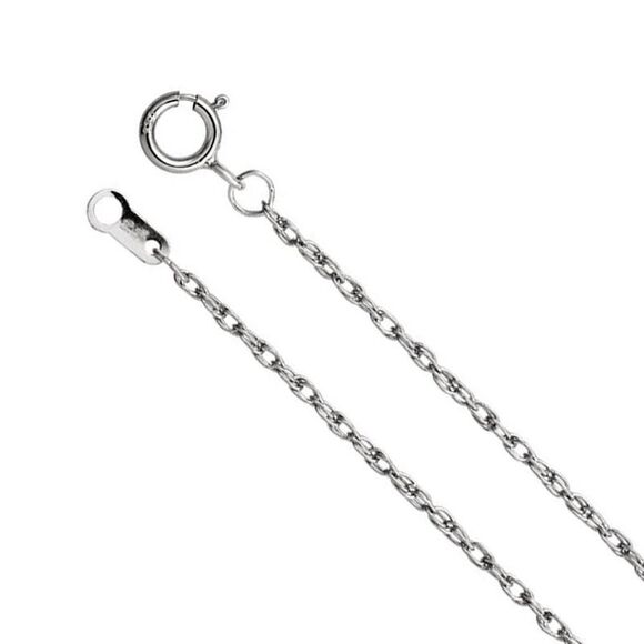 Platinum Solid Loose Rope Chain Necklace, 18 Inch